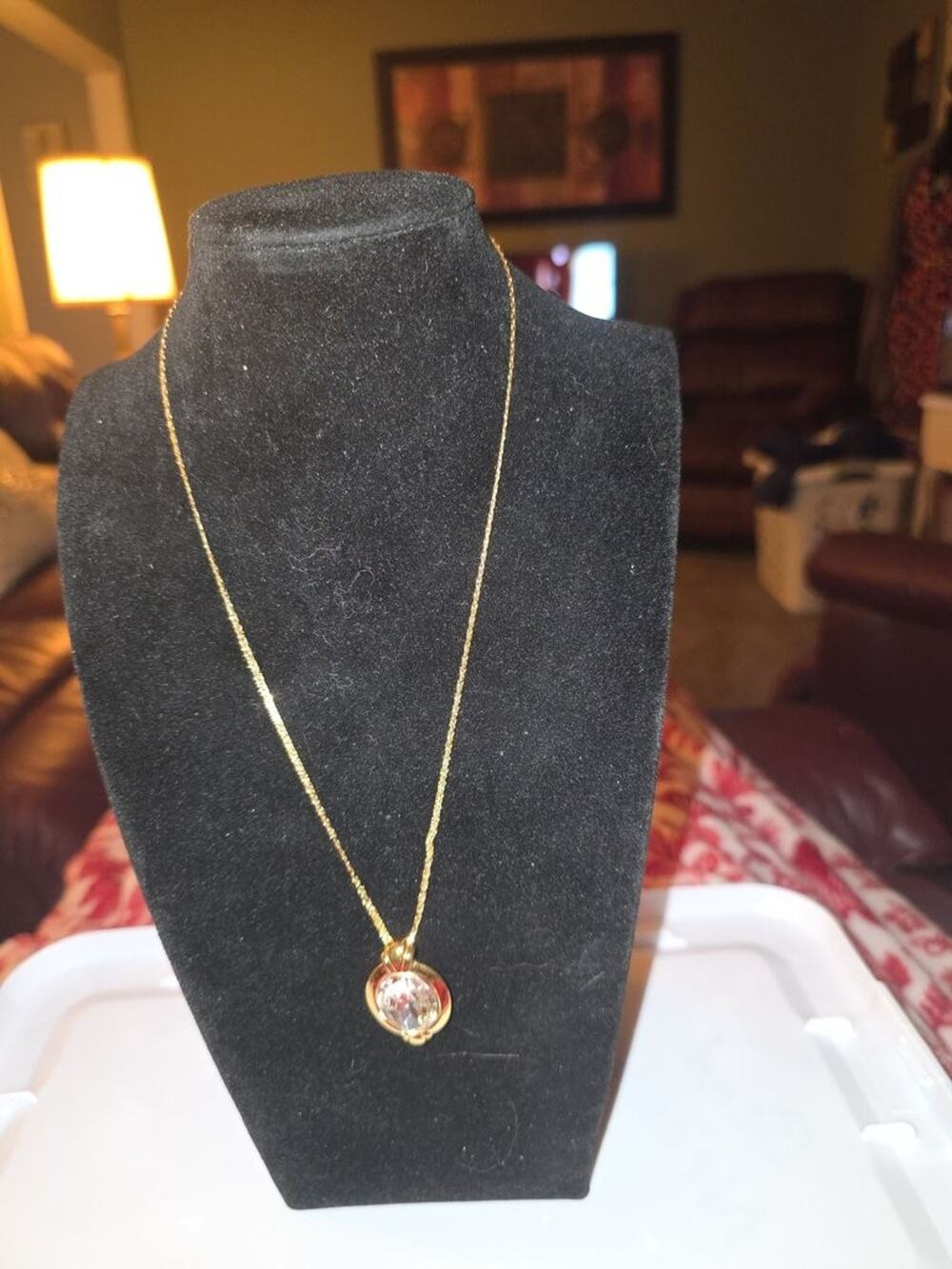 Monet 16 Inch Gold-Tone Necklace with Pendant